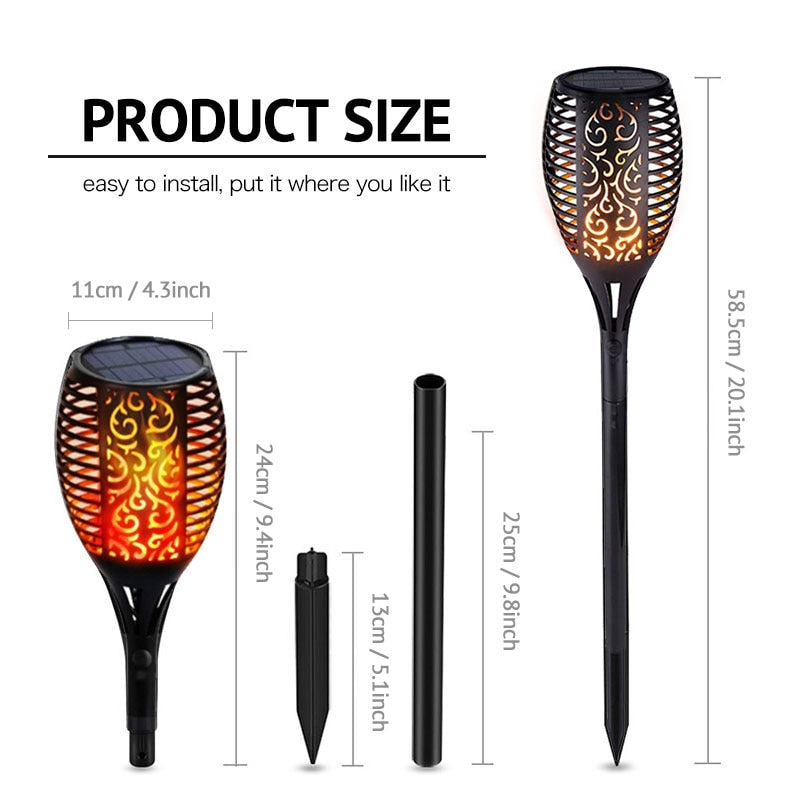 LED Solar Dancing Flame Torch