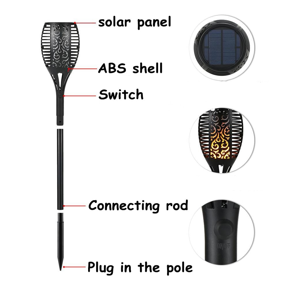 LED Solar Dancing Flame Torch